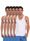 T.T. Men  Super Combed Cotton G-Vest Pack Of 5 White