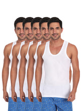 T.T. Men  Super Combed Cotton G-Vest Pack Of 5 White