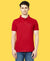 HiFlyers Men'S Solid Regular Fit Polo T-Shirt With Pocket -Red
