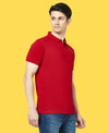 HiFlyers Men'S Solid Regular Fit Polo T-Shirt With Pocket -Red