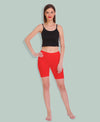 T.T. Pearl Women 100% Cotton Multipurpose Shorts Pack Of 2 Red & Skin