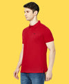 HiFlyers Men'S Solid Regular Fit Polo T-Shirt With Pocket -Red
