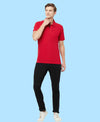 HiFlyers Men'S Solid Tshirts With Pocket Red