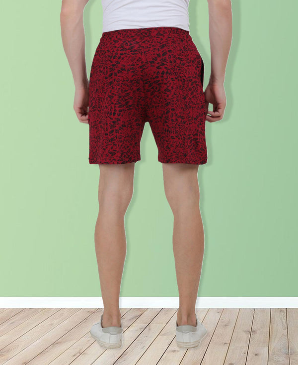 Tt Men'S Cotton Printed Bermuda / Shorts Maroon