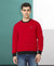 HiFlyers Men Slim Fit Cotrast Rib Cotton Fleece Round Neck Sweatshirt -Red
