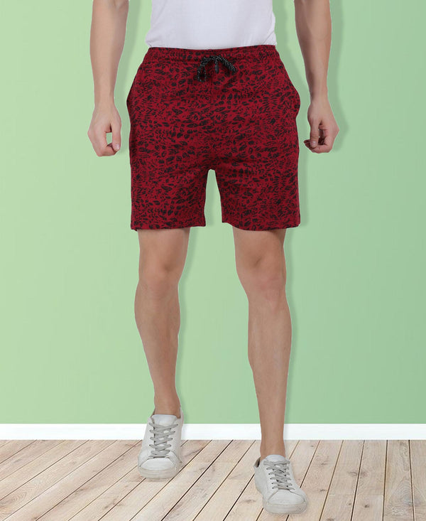 Tt Men'S Cotton Printed Bermuda / Shorts Maroon