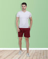 Tt Men'S Cotton Printed Bermuda / Shorts Maroon