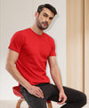 T.T. Men'S Solid Eco Friendly (Cotton Rich) Recycled Fabric Regular Fit Round Neck T-Shirt-Red