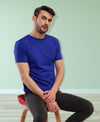 T.T Mens Royal Blue Regular FitPoly Jersey Round Neck Half Sleeve T-Shirt