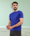 T.T Mens Royal Blue Regular FitPoly Jersey Round Neck Half Sleeve T-Shirt