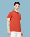 HiFlyers Men'S Solid Regular Fit Polo T-Shirt With Pocket -Rust