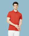 HiFlyers Men'S Solid Regular Fit Polo T-Shirt With Pocket -Rust
