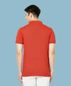 HiFlyers Men'S Solid Regular Fit Polo T-Shirt With Pocket -Rust