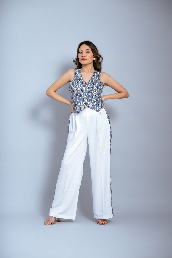 Blue ikat cords