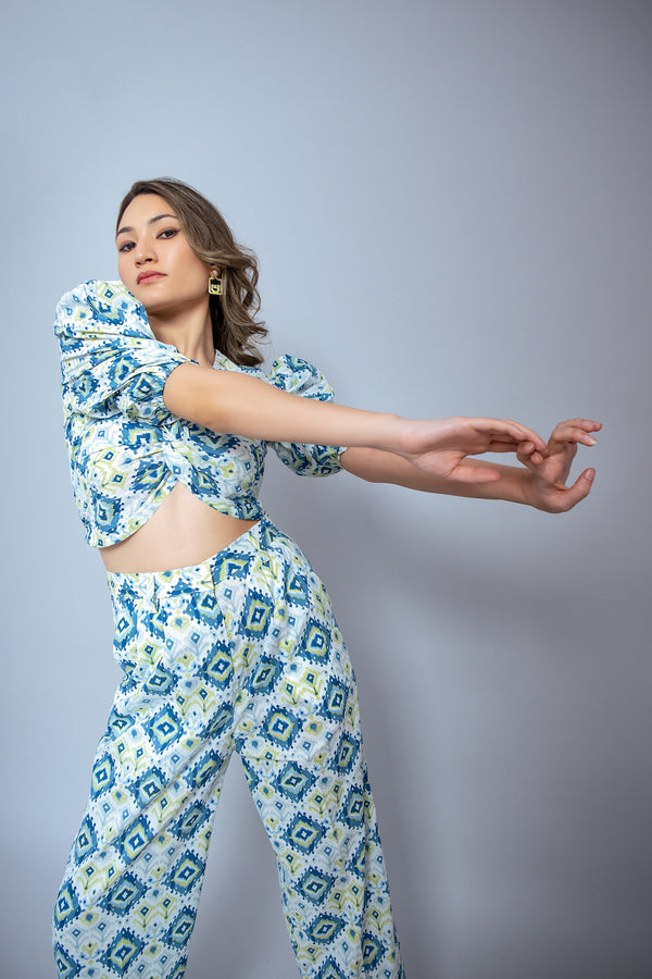 Garden Party Peacock Cotton Co Ord Set (Combo)