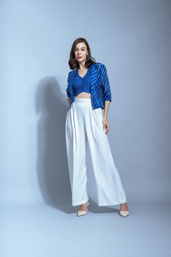 Garden Party Blue Waistcoat With Blazer & Trouser