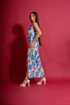 Garden Party Aqua Blue Maxi Dress