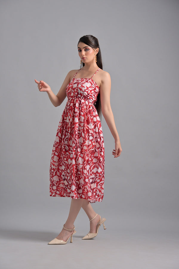 Garden Party Muslin Red Floral