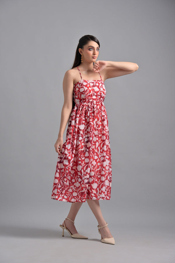 Garden Party Muslin Red Floral