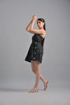 Black ambroidery short dress