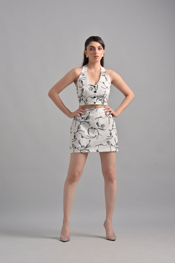 Garden Party White Embroidery Linen Cords (Combo)