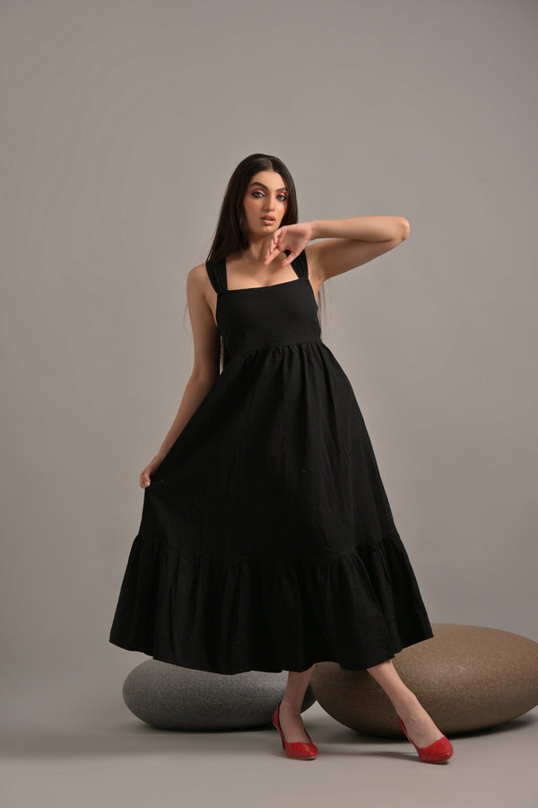 Black long maxi dress