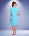 T.T. Women Half Sleeves 3/4Th Gown - Light Blue