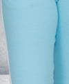 T.T. Women Solid Cotton Capri Sky Blue