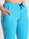 T.T. Women 100% Cotton Interlock Fabric Sky Blue Track Pant