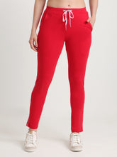 T.T. Women 100% Cotton Interlock Fabric Red Track Pant