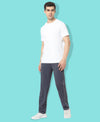 HiFlyers Mens Anthra-Blue Regular Fit Solid Cotton Blend Trackpant/Jogger