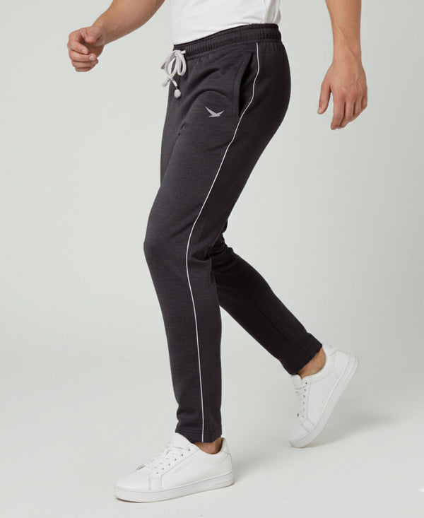 HiFlyers Mens Steel Grey Regular Fit Solid Cotton Blend Trackpant/Jogger