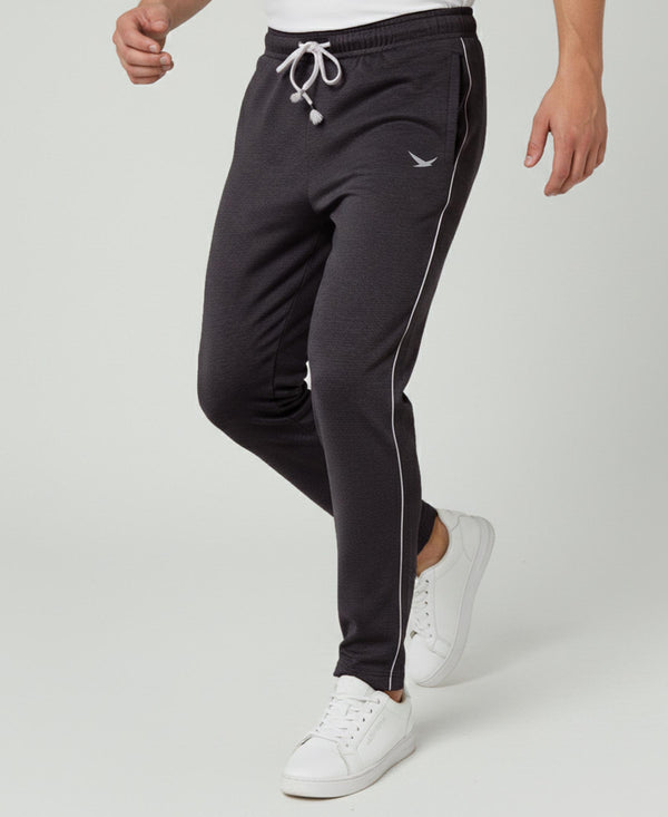 HiFlyers Mens Steel Grey Regular Fit Solid Cotton Blend Trackpant/Jogger