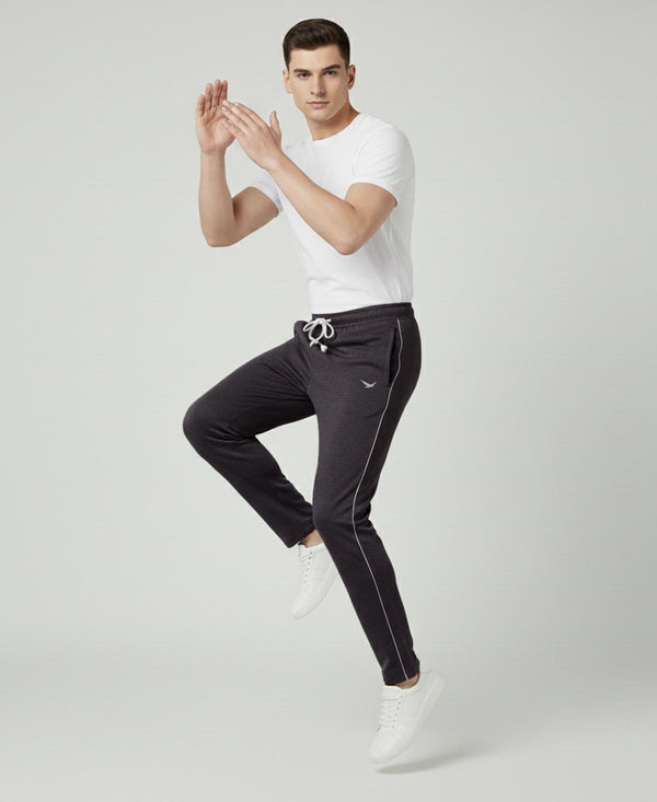HiFlyers Mens Steel Grey Regular Fit Solid Cotton Blend Trackpant/Jogger