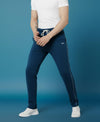 HiFlyers Mens Teal Blue Regular Fit Solid Cotton Blend Trackpant/Jogger