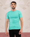 T.T. Men Slim Fit 100% Cotton Cool Round Neck Half Sleev Solid Tshirt Green