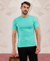 T.T. Men Slim Fit 100% Cotton Cool Round Neck Half Sleev Solid Tshirt Green