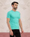 T.T. Men Slim Fit 100% Cotton Cool Round Neck Half Sleev Solid Tshirt Green