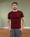 T.T. Men Slim Fit 100% Cotton Cool Round Neck Half Sleev Solid Tshirt Maroon