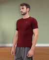 T.T. Men Slim Fit 100% Cotton Cool Round Neck Half Sleev Solid Tshirt Maroon