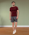 T.T. Men Slim Fit 100% Cotton Cool Round Neck Half Sleev Solid Tshirt Maroon