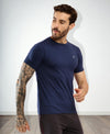 T.T. Men Slim Fit 100% Cotton Cool Round Neck Half Sleev Solid Tshirt Navy