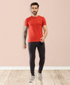 T.T. Men Slim Fit 100% Cotton Cool Round Neck Half Sleev Solid Tshirt Rust