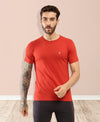 T.T. Men Slim Fit 100% Cotton Cool Round Neck Half Sleev Solid Tshirt Rust