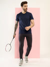 T.T. Men Eco Friendly Cotton Blended Fabric Solid Round Neck Regular Fit Navy