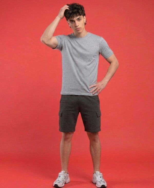 T.T. Men'S Solid Eco Friendly Cotton Blended Fabric Regular Fit Round Neck T-Shirt-Grey