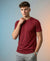 T.T. Men Eco Friendly Cotton Blended Fabric Solid Round Neck Regular Fit Maroon