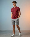 T.T. Men Eco Friendly Cotton Blended Fabric Solid Round Neck Regular Fit Maroon