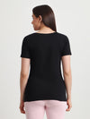 T.T. Women Slim Fit 100% Cotton Cool Round Neck Half Sleev Solid TshirtBlack