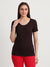 T.T. Women Slim Fit 100% Cotton Cool Round Neck Half Sleev Solid TshirtBrown